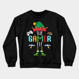 The Gamer Elf, Christmas Family Matching Fun Xmas Top Crewneck Sweatshirt